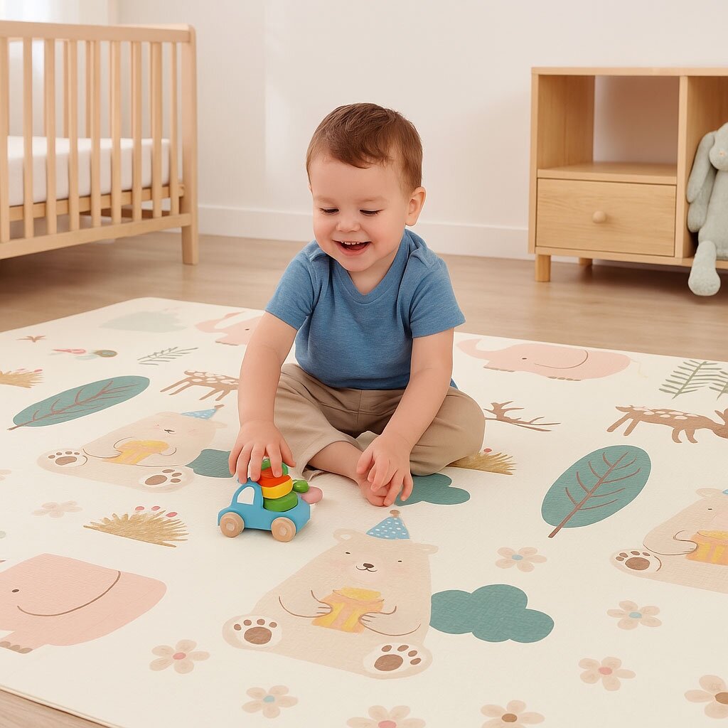 Vaikiškas sulankstomas dvipusis edukacinis putplasčio kilimėlis 200x150 cm + IPLAY krepšys 1 Vaikiškas sulankstomas dvipusis edukacinis putplasčio kilimėlis 200x150 cm + IPLAY krepšys 1