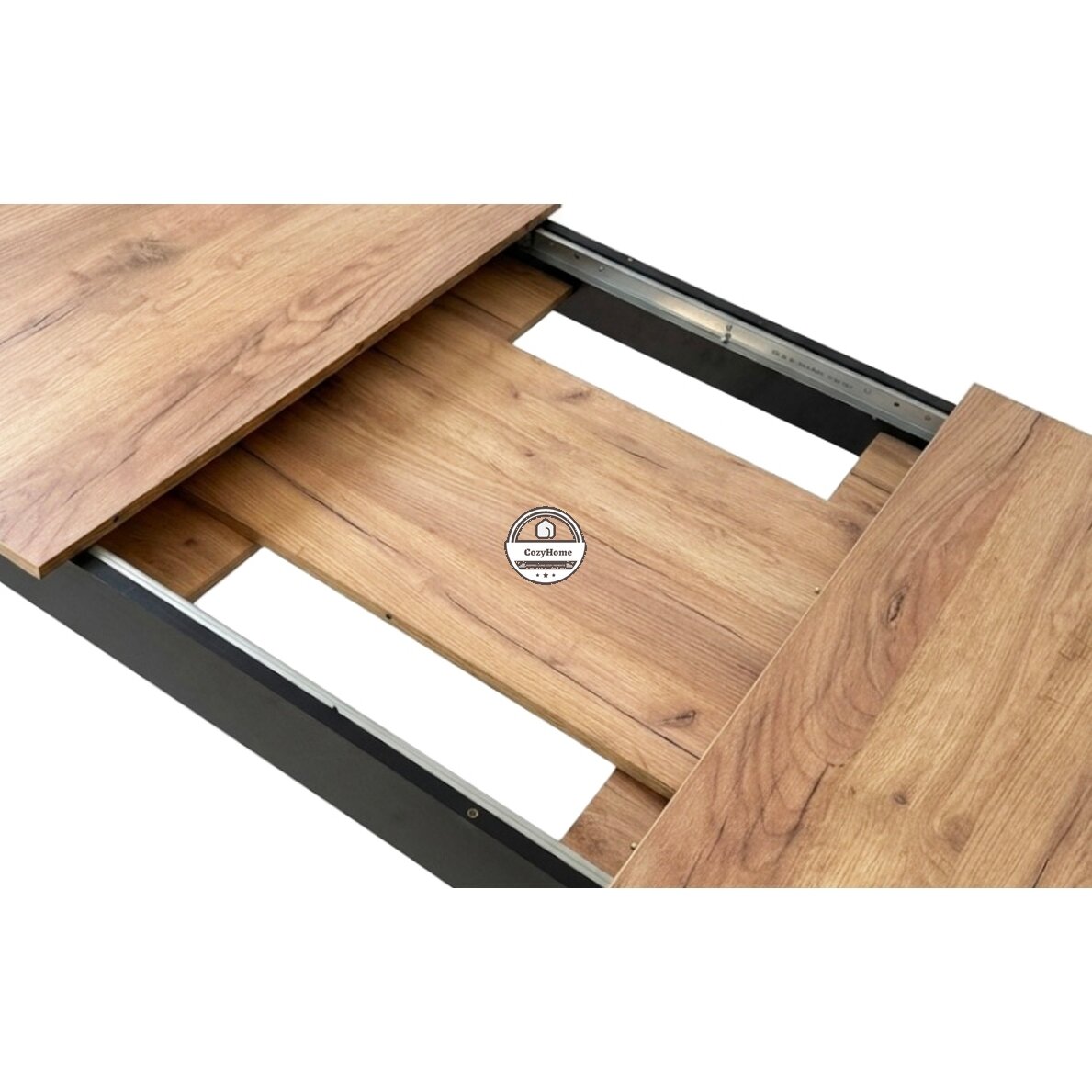 Stačiakampis išskleidžiamas stalas 120-160x80 cm virtuvei-valgomajam 4-6 asmenims, ąžuolo medienos 3