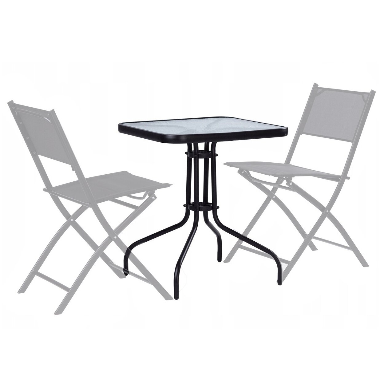 Sodo stalas, 60 cm grūdinto stiklo stalas sodo terasai, balkonui 5