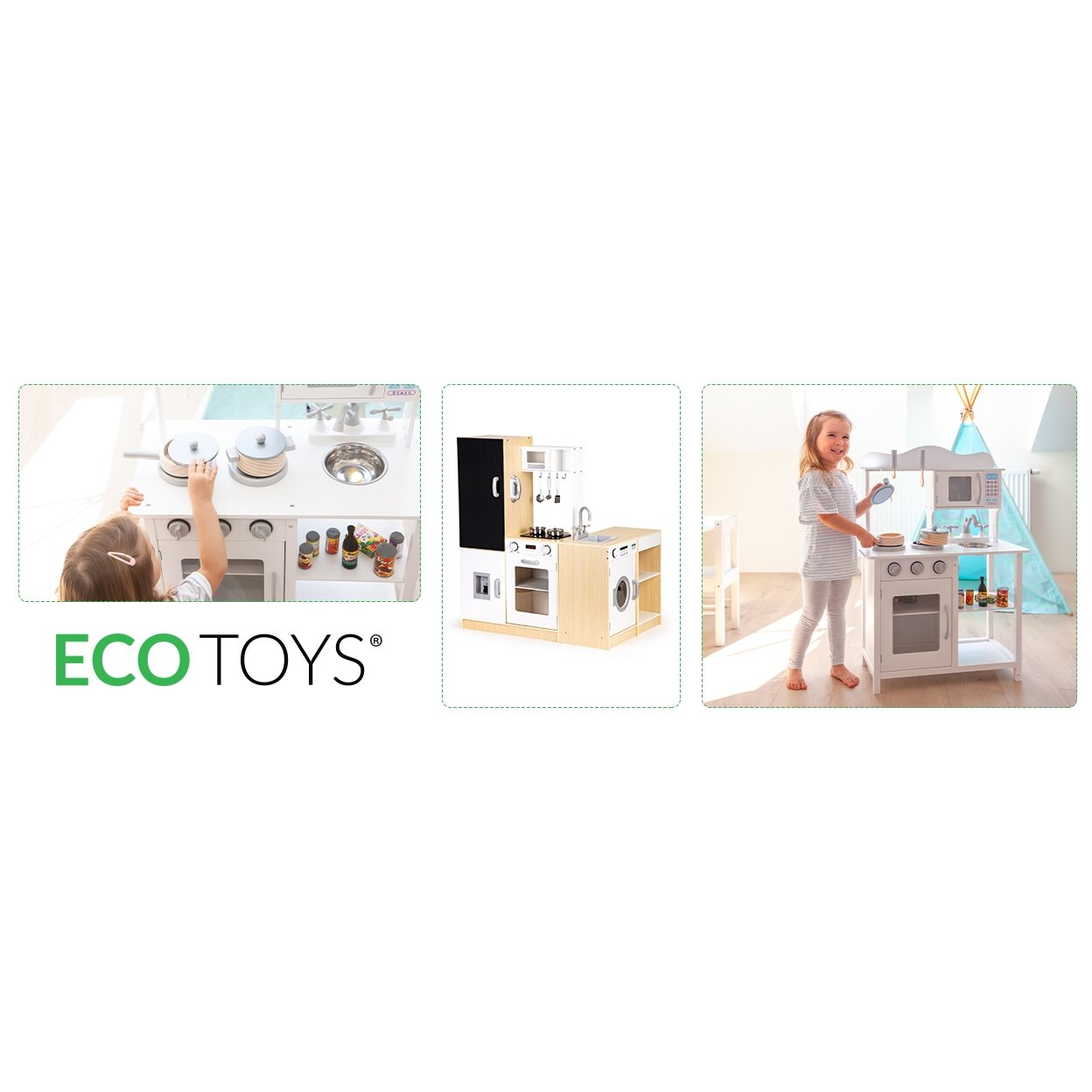 Didelė medinė vaikiška virtuvė XXL su LED apšvietimu, ECOTOYS 9