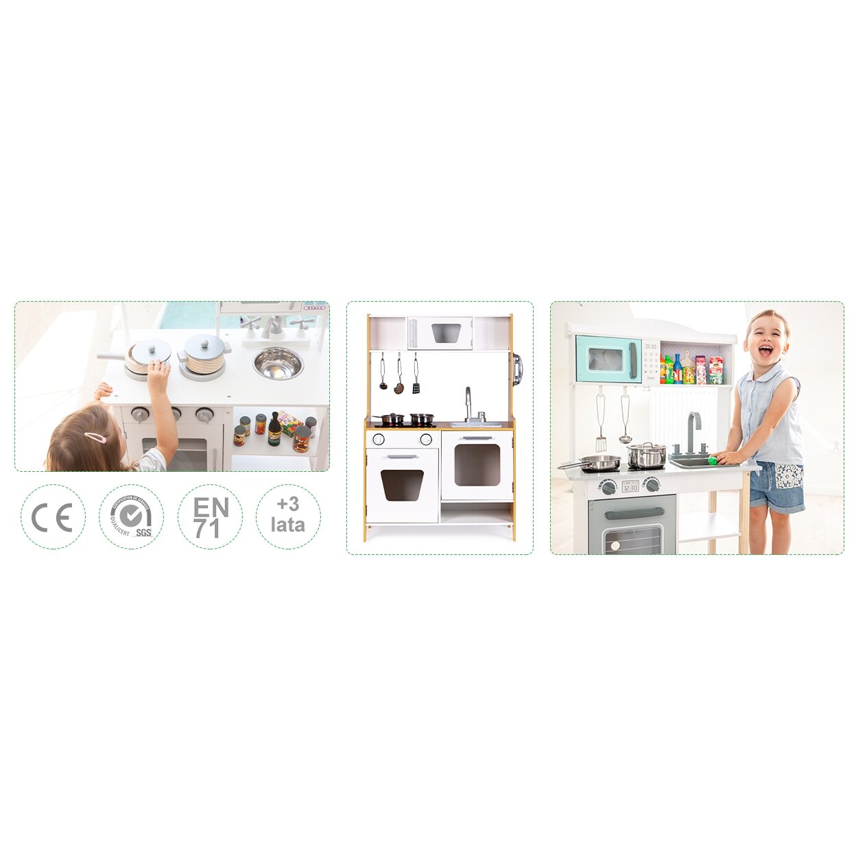 Medinė vaikiška virtuvė su multimedijos degikliais, ECOTOYS 7