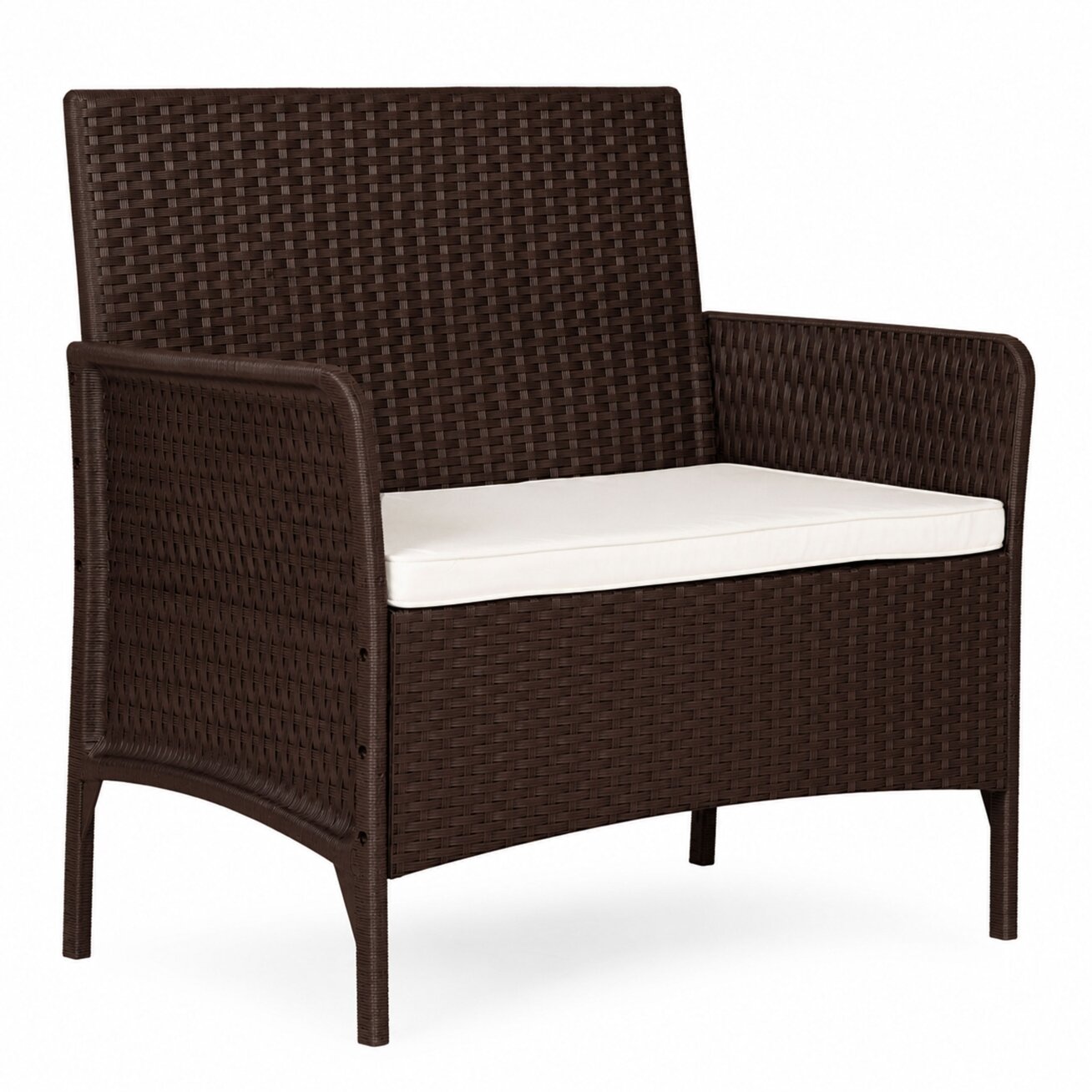 Dvivietė sodo sofa su pagalvėle, suolas balkonui, terasai, sodui, ruda, „MultiGarden“
