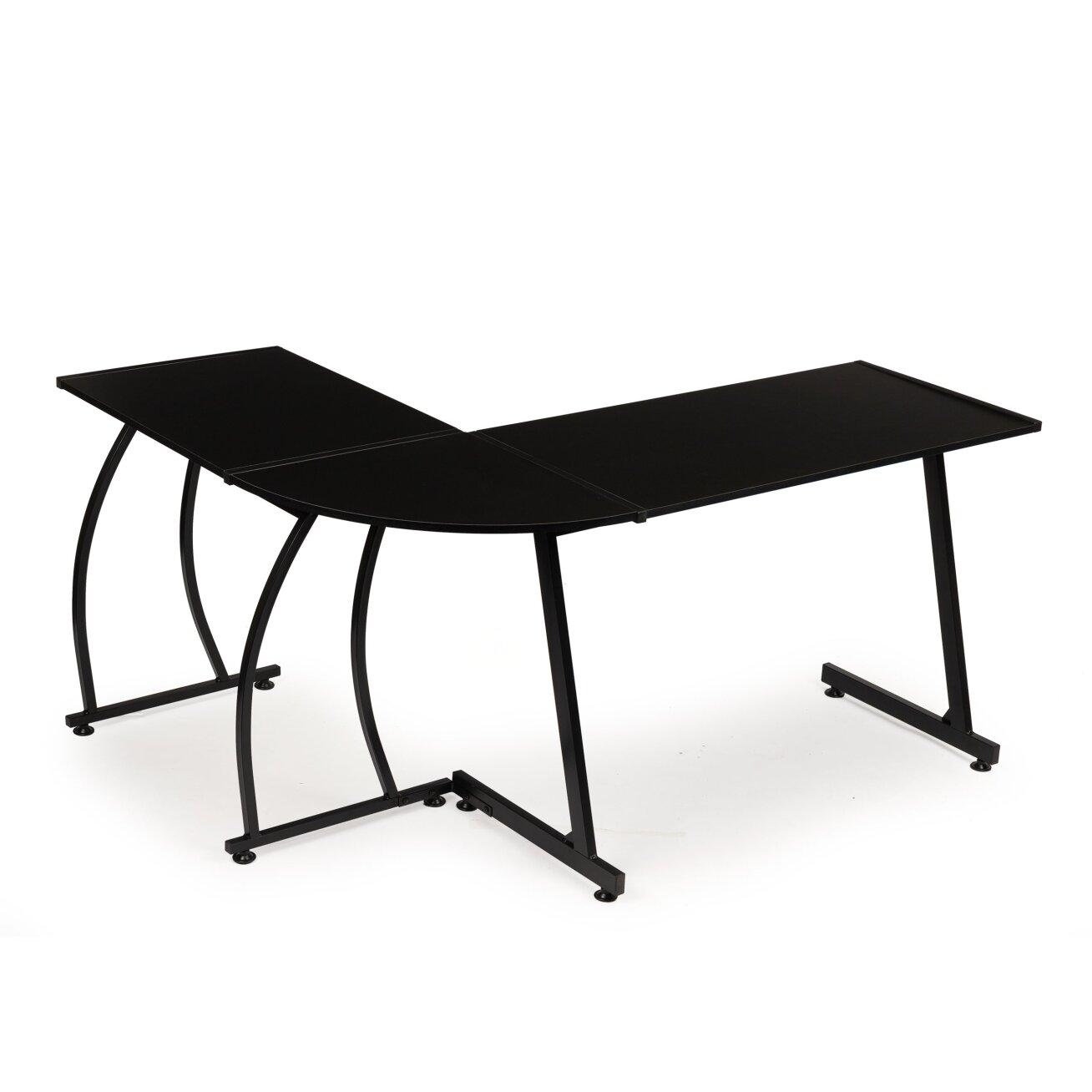 Kampinis biuro stalas lofto stiliaus, juodas, ModernHome 1