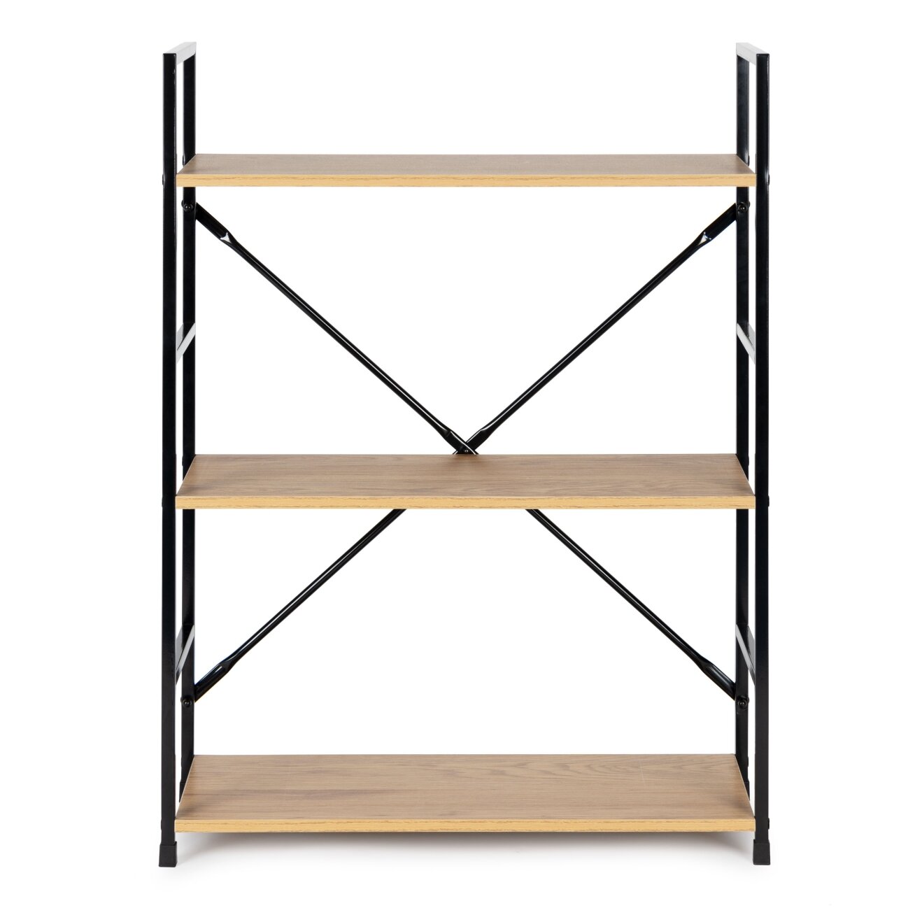 Medinė lentyna su metaliniu rėmu, plati LOFT, 3 lentynos, ModernHome 1 Medinė lentyna su metaliniu rėmu, plati LOFT, 3 lentynos, ModernHome 1