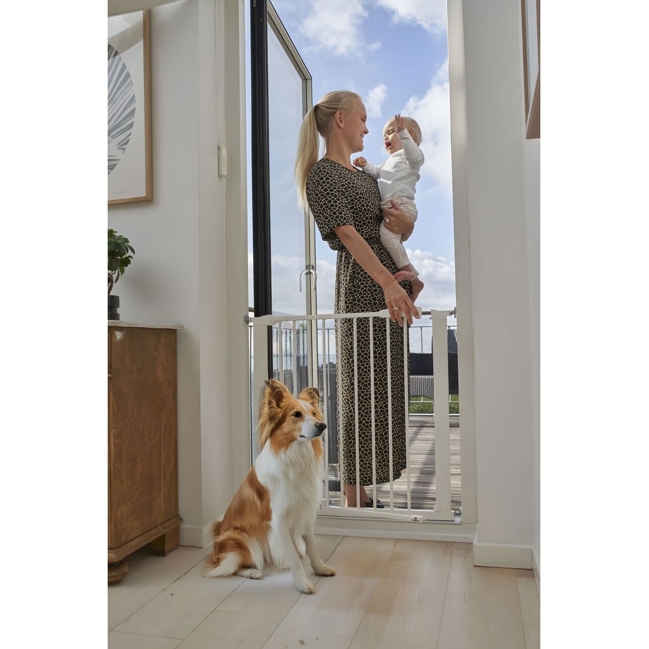 Apsauginiai varteliai 74-105 cm laiptams ir durims, plieniniai, su papildomomis panelėmis, balti ECOTOYS 2 Apsauginiai varteliai 74-105 cm laiptams ir durims, plieniniai, su papildomomis panelėmis, balti ECOTOYS 2