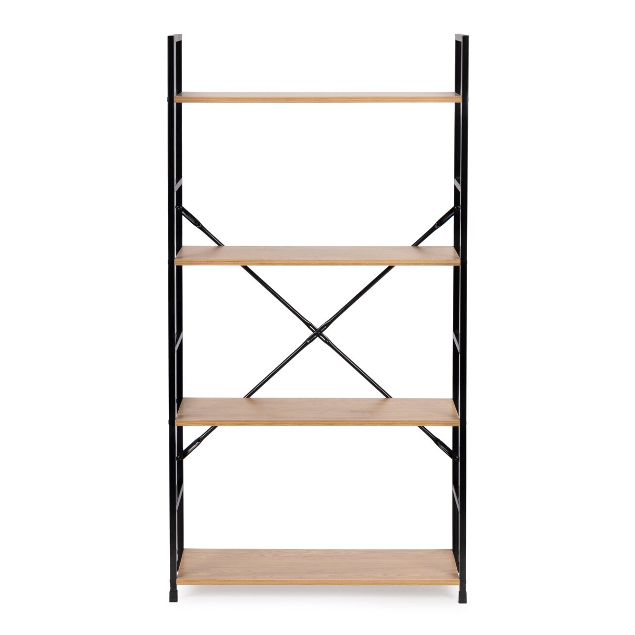 Plati moderni medinė lentyna lofto stiliaus, keturių lygių, ModernHome 2