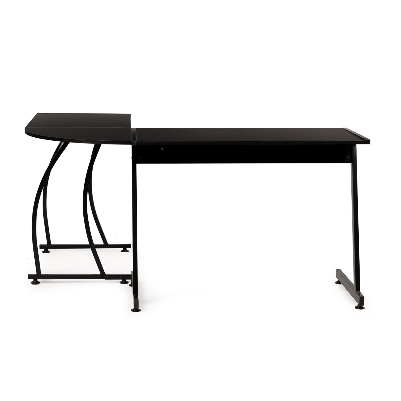 Kampinis biuro stalas lofto stiliaus, juodas, ModernHome 2