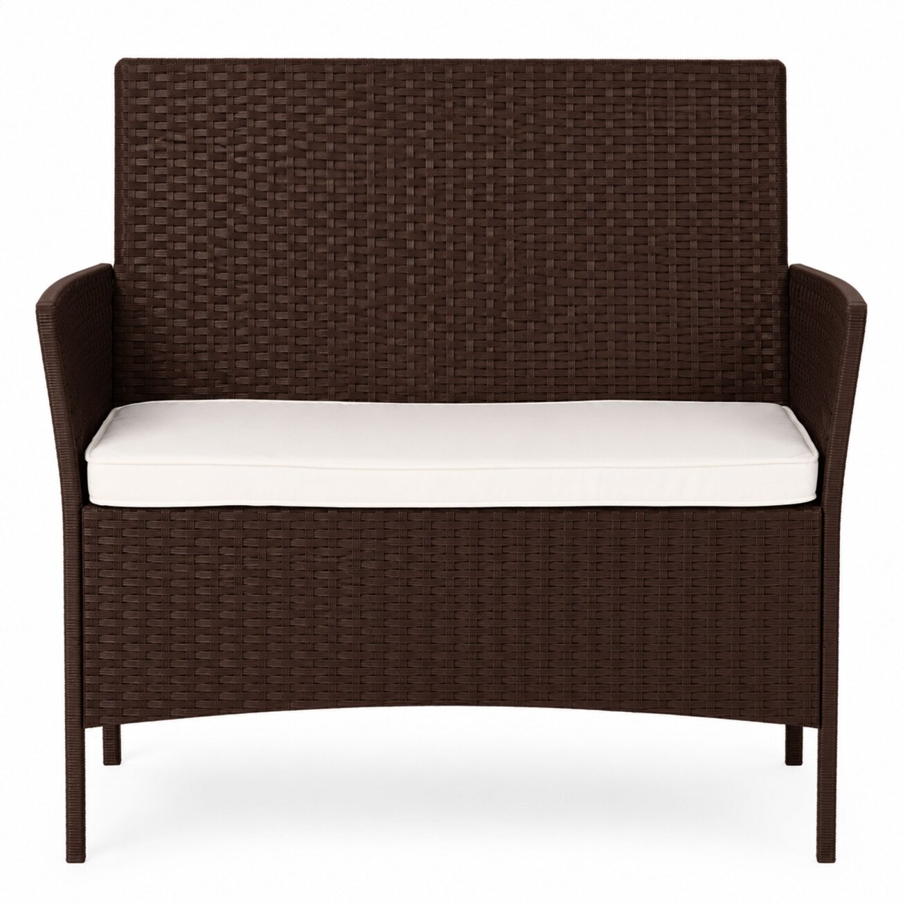 Dvivietė sodo sofa su pagalvėle, suolas balkonui, terasai, sodui, ruda, „MultiGarden“ 3