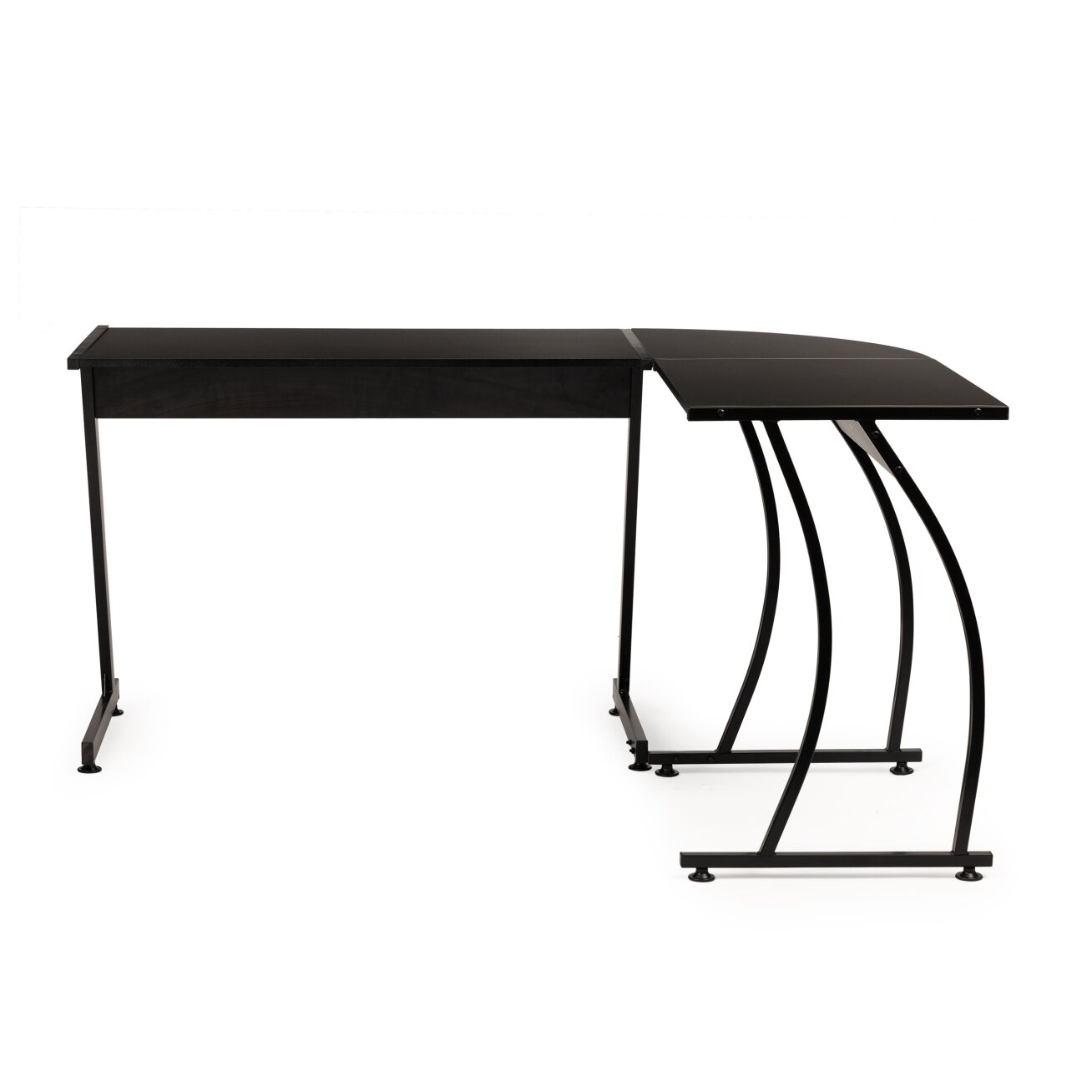 Kampinis biuro stalas lofto stiliaus, juodas, ModernHome 3