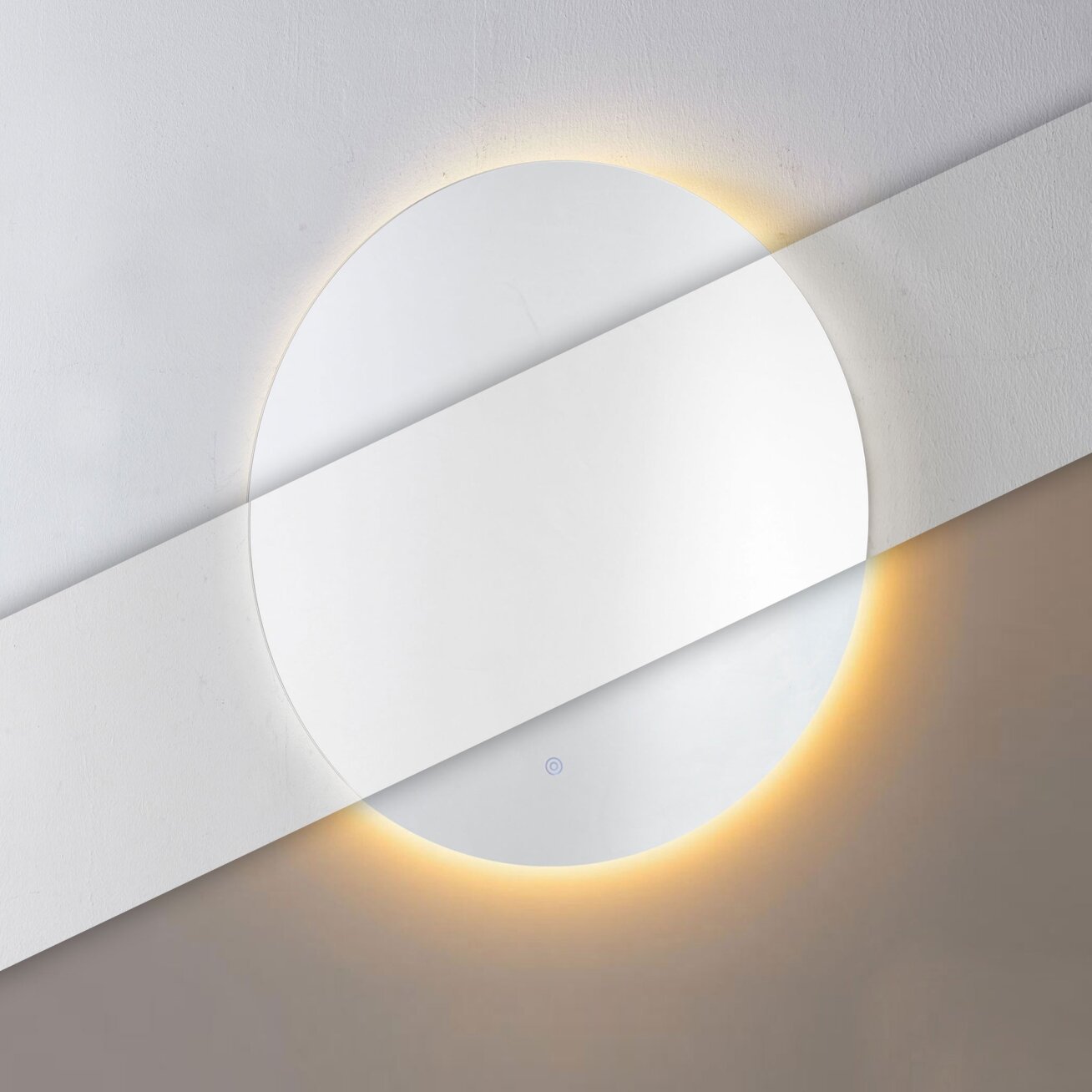 Apvalus LED vonios veidrodis 60 cm, sieninis, trys spalvos, liečiamas jungiklis, ModernHome 3 Apvalus LED vonios veidrodis 60 cm, sieninis, trys spalvos, liečiamas jungiklis, ModernHome 3