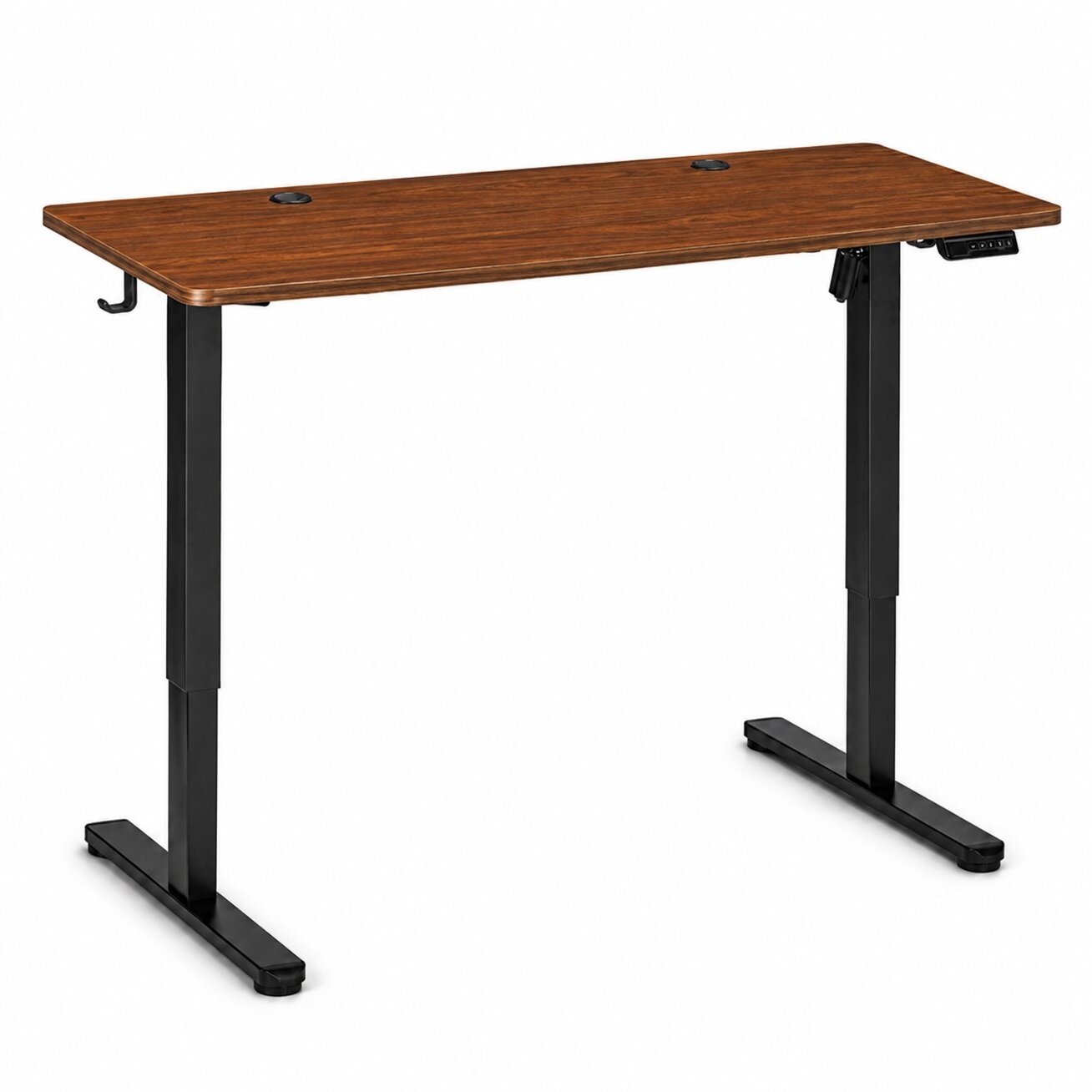 Elektrinis stalas 120x60 cm, pakeliamas, reguliuojamo aukščio 72-118 cm, tamsaus ąžuolo, ModernHome 4