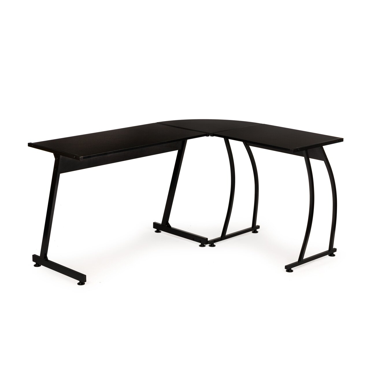 Kampinis biuro stalas lofto stiliaus, juodas, ModernHome 4