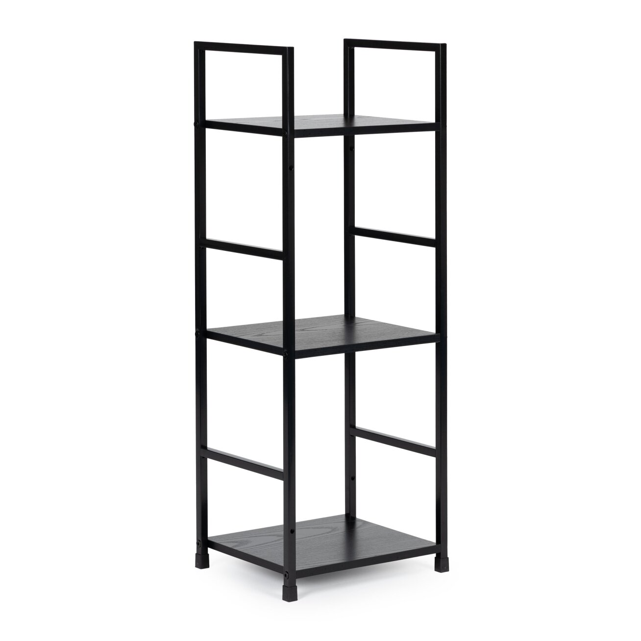 Plati moderni medinė lentyna su keturiomis lentynomis, LOFT stilius, juoda, ModernHome 4 Plati moderni medinė lentyna su keturiomis lentynomis, LOFT stilius, juoda, ModernHome 4