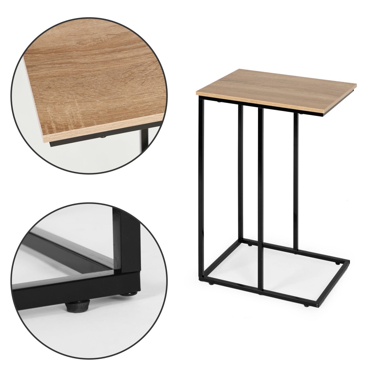 Mobilus šoninis staliukas nešiojamam kompiuteriui su metaliniu rėmu, ModernHome 4 Mobilus šoninis staliukas nešiojamam kompiuteriui su metaliniu rėmu, ModernHome 4