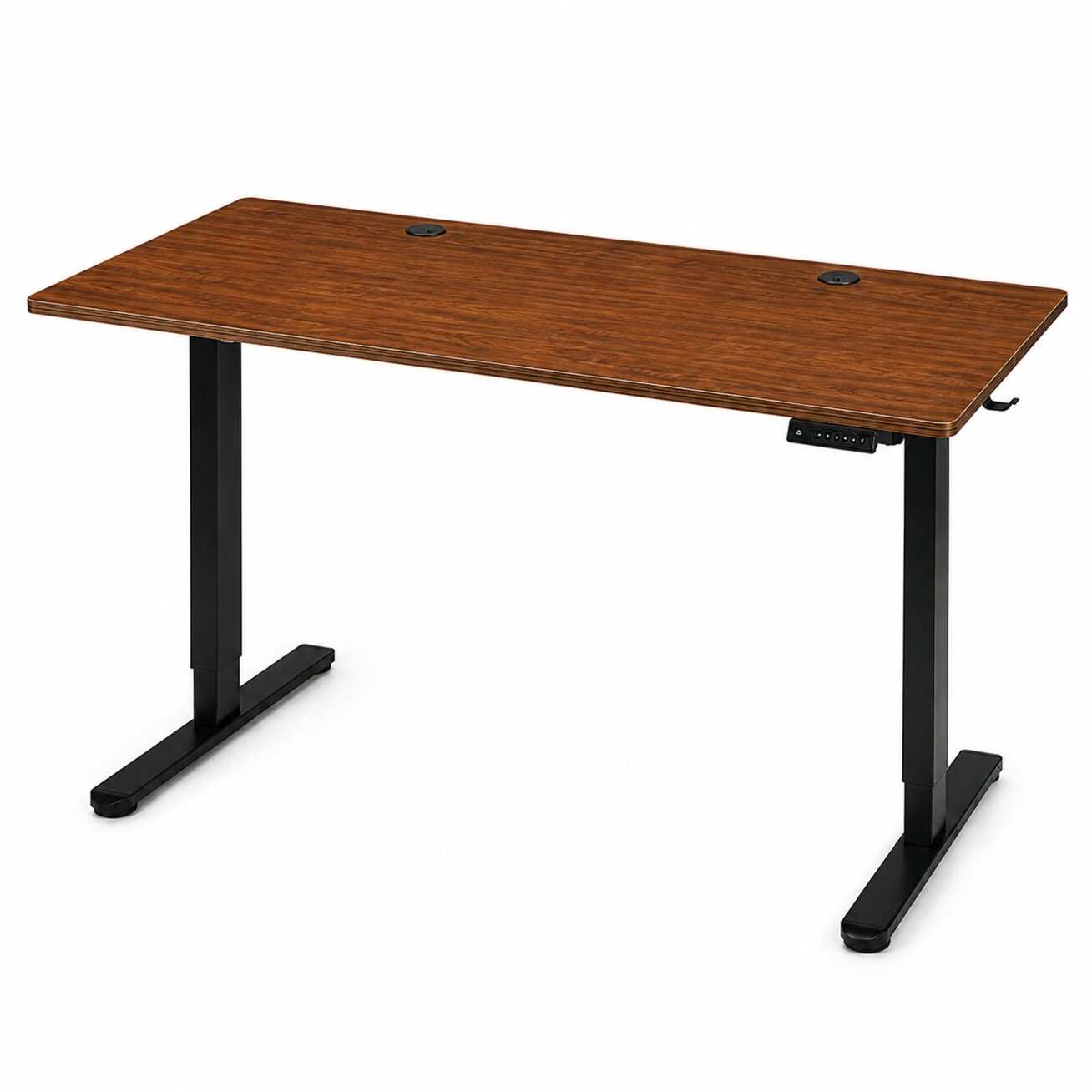 Elektrinis stalas 120x60 cm, pakeliamas, reguliuojamo aukščio 72-118 cm, tamsaus ąžuolo, ModernHome 5 Elektrinis stalas 120x60 cm, pakeliamas, reguliuojamo aukščio 72-118 cm, tamsaus ąžuolo, ModernHome 5
