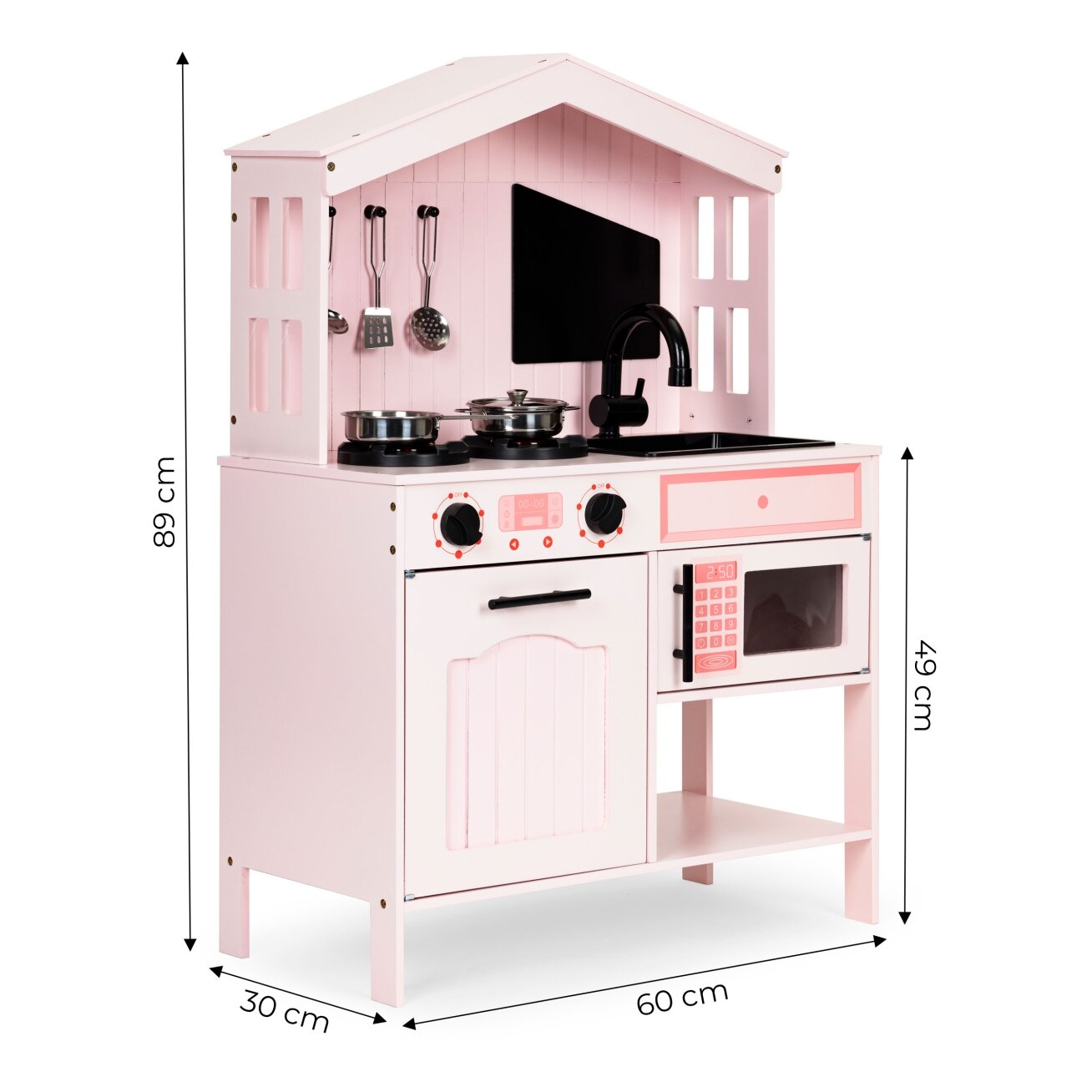Medinė vaikiška virtuvė su orkaite, mikrobangų krosnele, degikliais ir priedais, ECOTOYS 5 Medinė vaikiška virtuvė su orkaite, mikrobangų krosnele, degikliais ir priedais, ECOTOYS 5