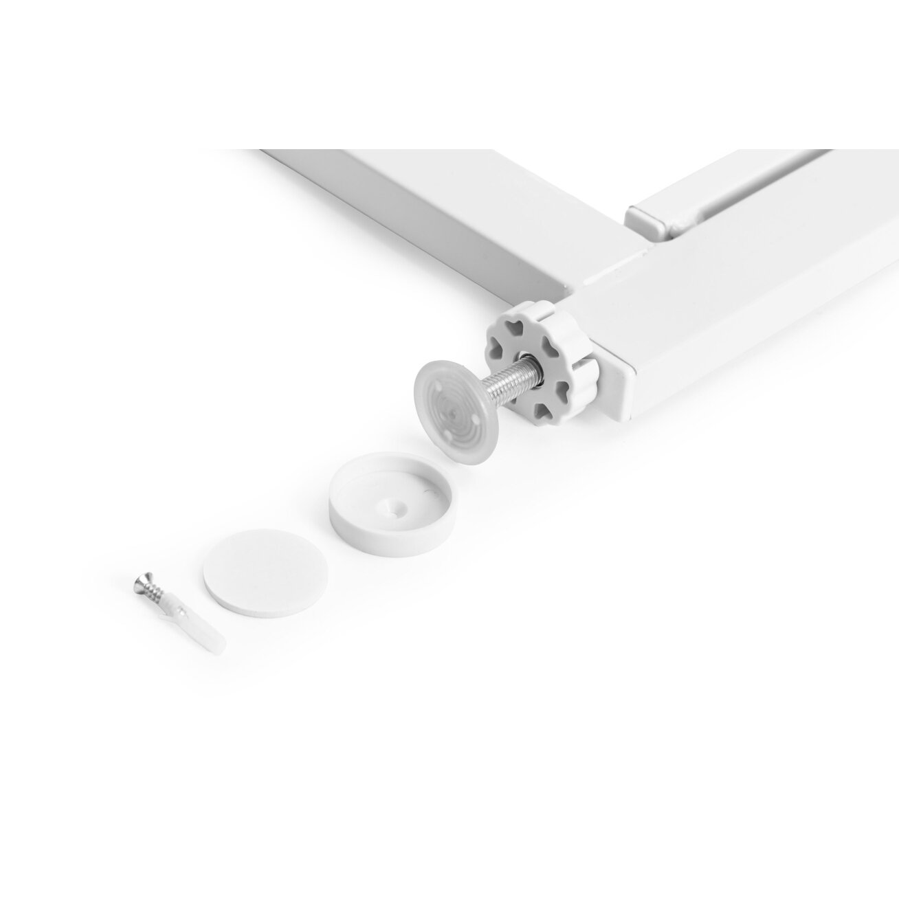 Apsauginiai varteliai 74-105 cm laiptams ir durims, plieniniai, su papildomomis panelėmis, balti ECOTOYS 6