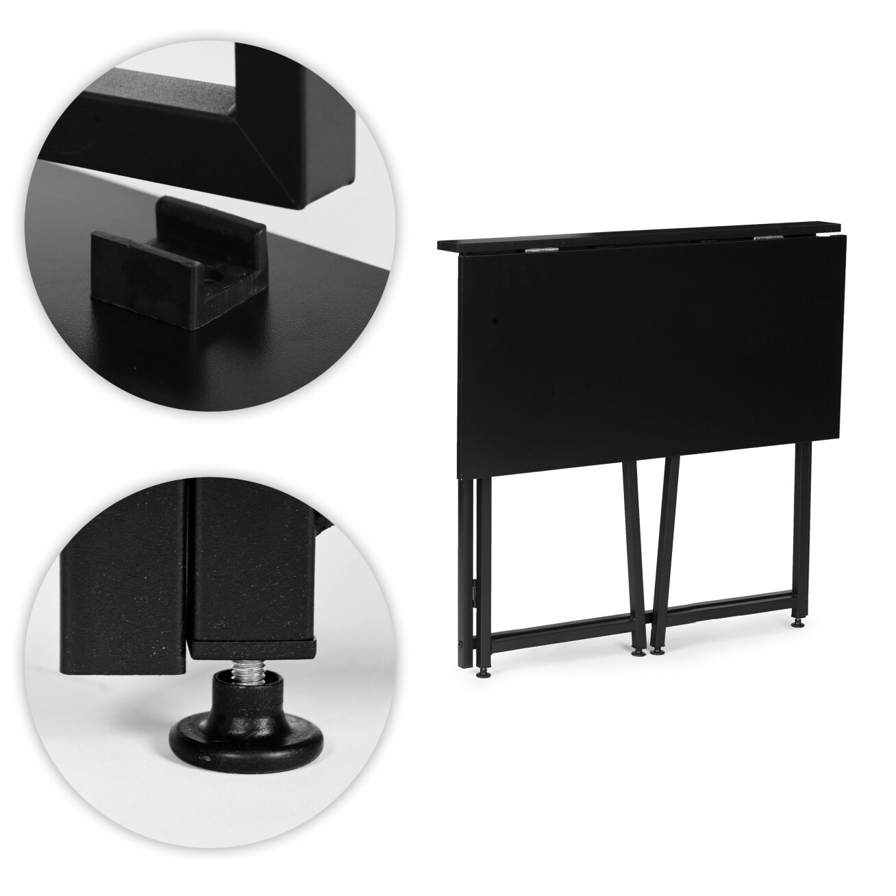 Sulankstomas kompiuterio stalas nešiojamam kompiuteriui 80 × 45 cm, juodas, ModernHome 7 Sulankstomas kompiuterio stalas nešiojamam kompiuteriui 80 × 45 cm, juodas, ModernHome 7