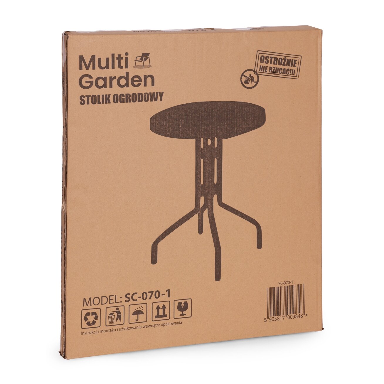 Apvalus sodo stalas, 60 cm, grūdinto stiklo stalas sodui, terasai, balkonui, juodas, „MultiGarden“ 7 Apvalus sodo stalas, 60 cm, grūdinto stiklo stalas sodui, terasai, balkonui, juodas, „MultiGarden“ 7