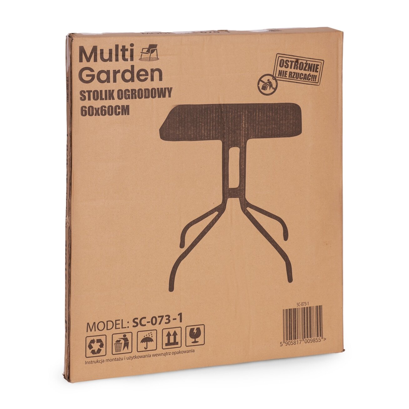 Kvadratinis sodo stalas, 60 cm, grūdinto stiklo stalas sodui, terasai, balkonui, juodas, „MultiGarden“ 7 Kvadratinis sodo stalas, 60 cm, grūdinto stiklo stalas sodui, terasai, balkonui, juodas, „MultiGarden“ 7