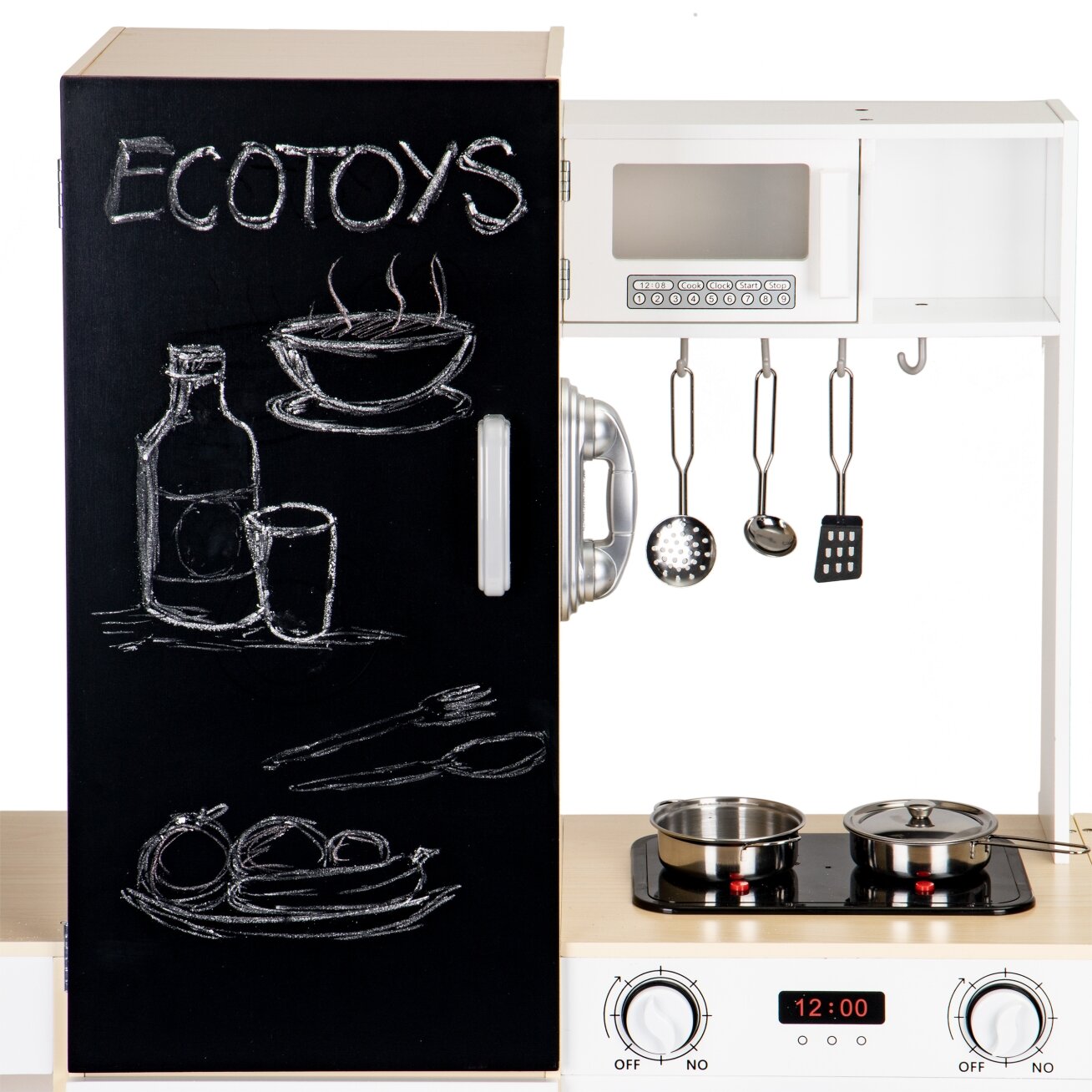 Didelė medinė vaikiška virtuvė XXL su LED apšvietimu, ECOTOYS 8 Didelė medinė vaikiška virtuvė XXL su LED apšvietimu, ECOTOYS 8