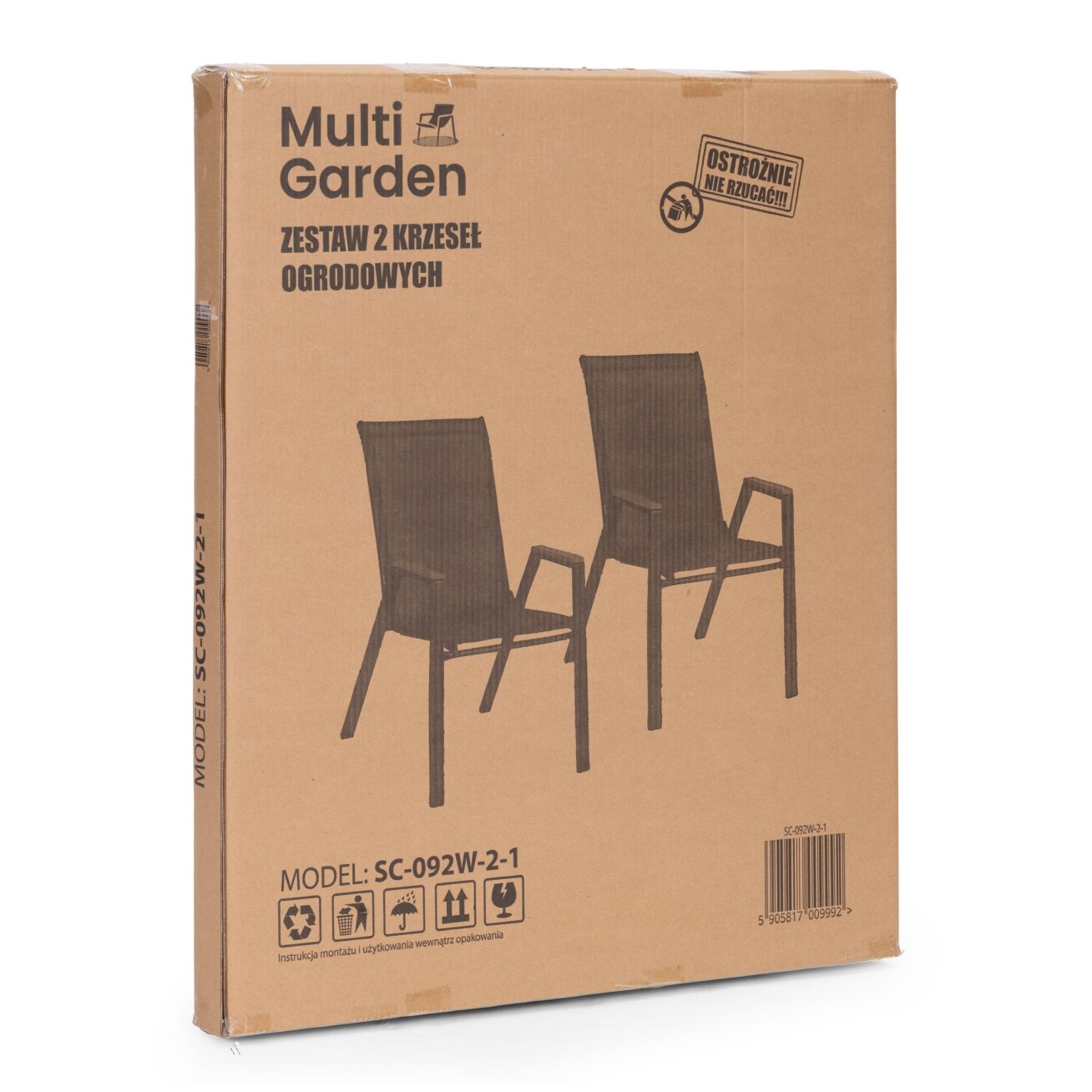 2 sodo kėdžių komplektas, pilnas komplektas terasai arba balkonui, juodas MultiGarden 8 2 sodo kėdžių komplektas, pilnas komplektas terasai arba balkonui, juodas MultiGarden 8