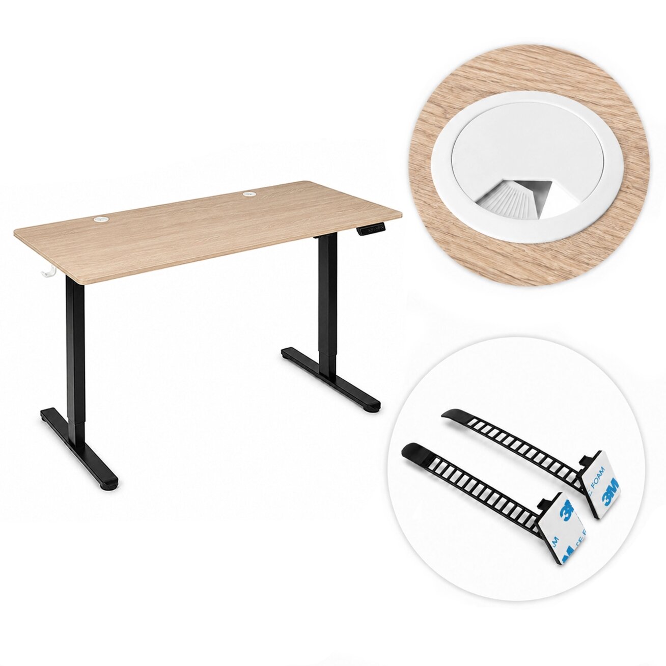 Elektrinis stalas 120x60 cm, pakeliamas, reguliuojamo aukščio 72-118 cm, šviesaus ąžuolo spalvos 8 Elektrinis stalas 120x60 cm, pakeliamas, reguliuojamo aukščio 72-118 cm, šviesaus ąžuolo spalvos 8