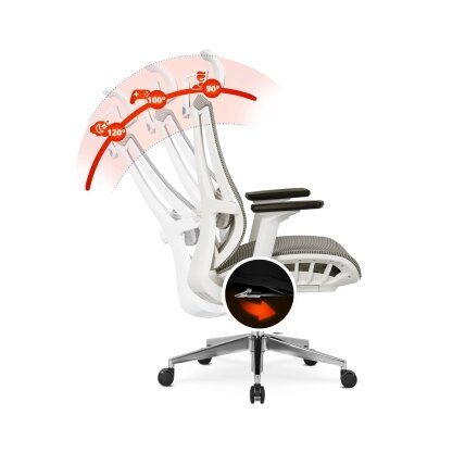 SKY ergonomiška pasukama biuro kėdė, smėlio spalvos, moderni 11