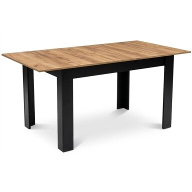Stačiakampis išskleidžiamas stalas 120-160x80 cm virtuvei-valgomajam 4-6 asmenims, ąžuolo medienos