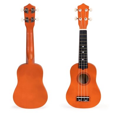 Medinė vaikiška ukulelė su nailoninėmis stygomis, ECOTOYS