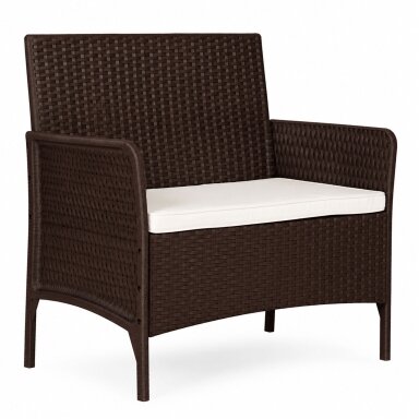Dvivietė sodo sofa su pagalvėle, suolas balkonui, terasai, sodui, ruda, „MultiGarden“ Dvivietė sodo sofa su pagalvėle, suolas balkonui, terasai, sodui, ruda, „MultiGarden“