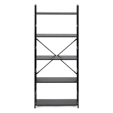 Plati medinė lentyna su metaliniu rėmu, LOFT stilius, trijų lentynų, ModernHome