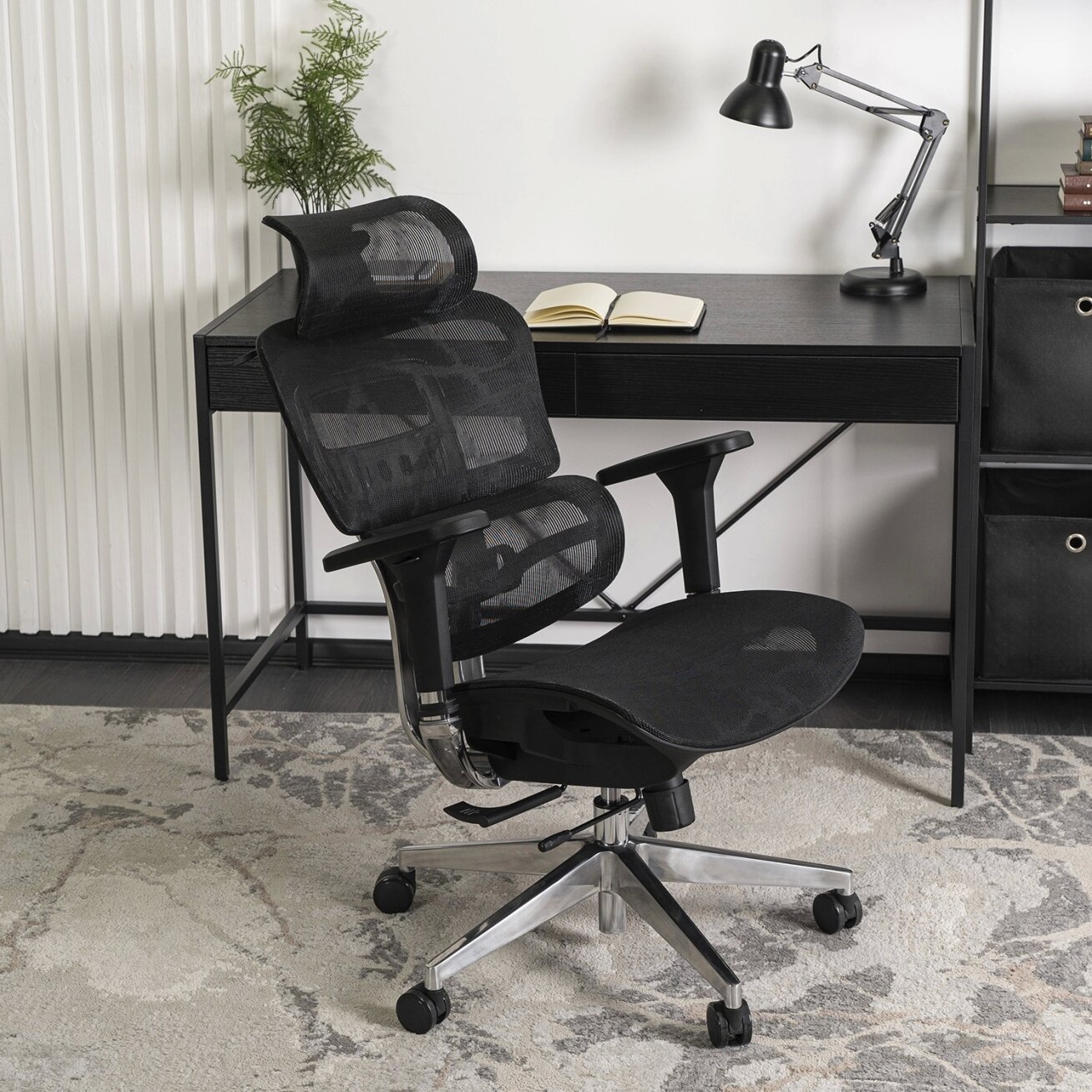 Ergonominė sukamoji biuro kėdė NINO, juoda 2