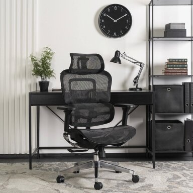 Ergonominė sukamoji biuro kėdė NINO, juoda