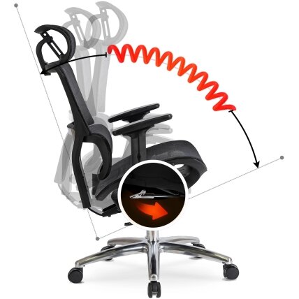 Ergonominė biuro pasukama kėdė ROYAL, juoda 13