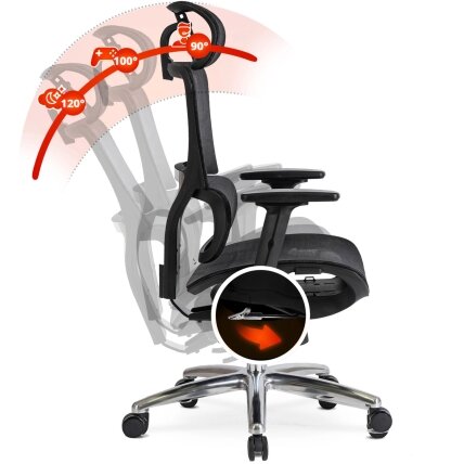 Ergonominė biuro pasukama kėdė ROYAL, juoda 14
