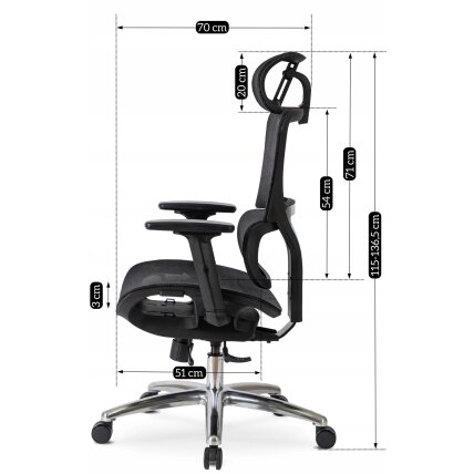 Ergonominė biuro pasukama kėdė ROYAL, juoda 16