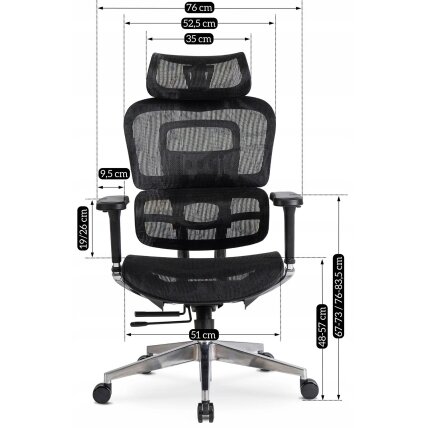 Ergonominė sukamoji biuro kėdė NINO, juoda 12 Ergonominė sukamoji biuro kėdė NINO, juoda 12