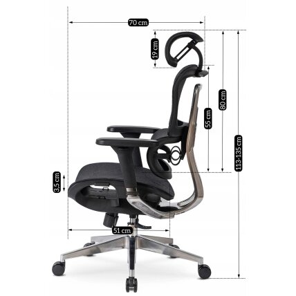 Ergonominė sukamoji biuro kėdė NINO, juoda 13