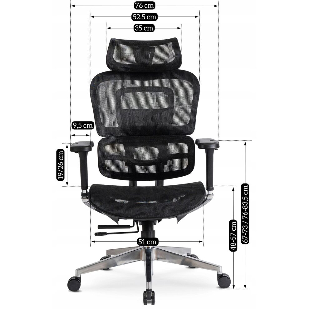 Ergonominė sukamoji biuro kėdė NINO, juoda 12 Ergonominė sukamoji biuro kėdė NINO, juoda 12