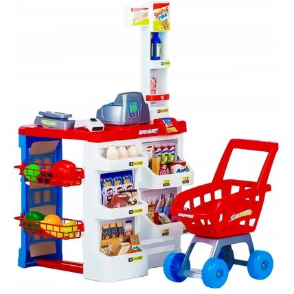 Medinė vaikiška virtuvė su orkaite, mikrobangų krosnele, degikliais ir priedais, ECOTOYS
