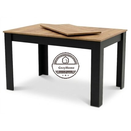 Stačiakampis išskleidžiamas stalas 120-160x80 cm virtuvei-valgomajam 4-6 asmenims, ąžuolo medienos 1 Stačiakampis išskleidžiamas stalas 120-160x80 cm virtuvei-valgomajam 4-6 asmenims, ąžuolo medienos 1