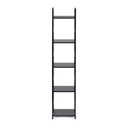 Moderni medinė lentyna su metaliniu rėmu, keturių lentynų, LOFT stilius, juoda, ModernHome 1 Moderni medinė lentyna su metaliniu rėmu, keturių lentynų, LOFT stilius, juoda, ModernHome 1