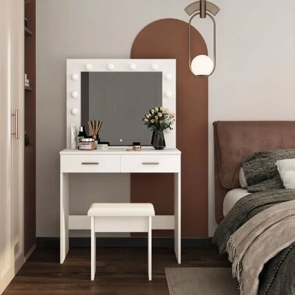 Didelis modernus kosmetinis tualetinis staliukas, veidrodis, apšvietimas, ModernHome 1 Didelis modernus kosmetinis tualetinis staliukas, veidrodis, apšvietimas, ModernHome 1