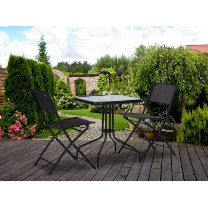 Sodo stalas, 60 cm grūdinto stiklo stalas sodo terasai, balkonui 2