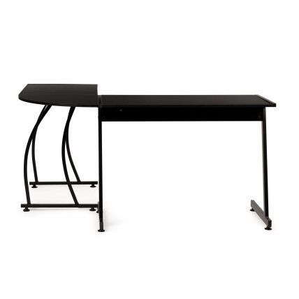 Kampinis biuro stalas lofto stiliaus, juodas, ModernHome 2