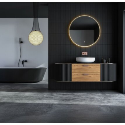 Apvalus LED vonios veidrodis 80 cm, sieninis, trys spalvos, liečiamas jungiklis, ModernHome 2