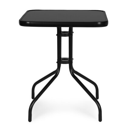 Kvadratinis sodo stalas, 60 cm, grūdinto stiklo stalas sodui, terasai, balkonui, juodas, „MultiGarden“ 3 Kvadratinis sodo stalas, 60 cm, grūdinto stiklo stalas sodui, terasai, balkonui, juodas, „MultiGarden“ 3