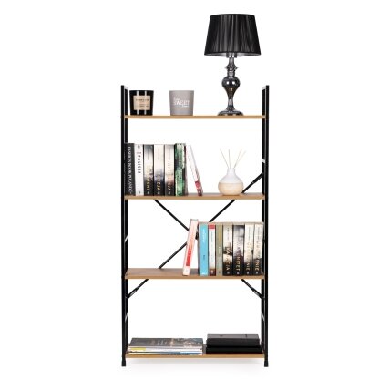 Plati moderni medinė lentyna lofto stiliaus, keturių lygių, ModernHome 3