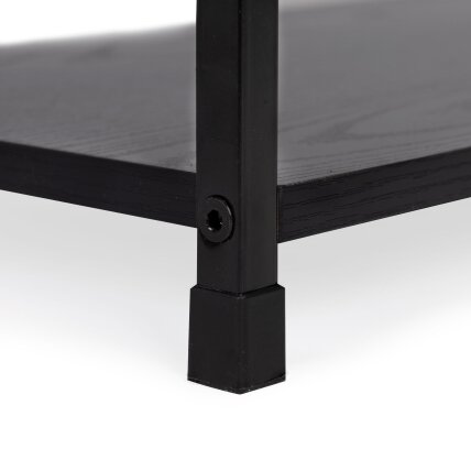 Plati medinė knygų lentyna su metaliniu rėmu, lofto stilius, ModernHome 3